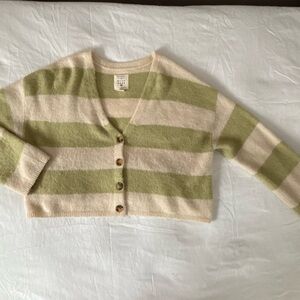 Billabong Green and Cream Striped Cardigan